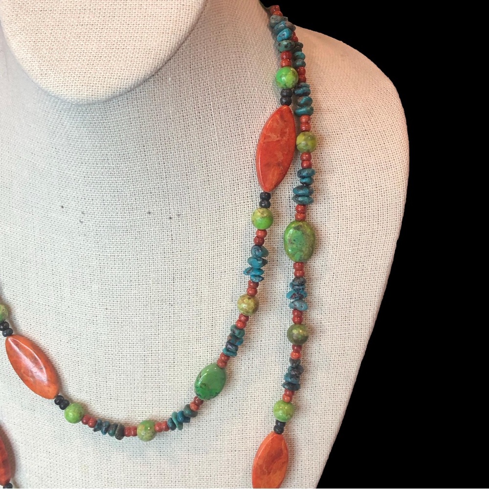 JAY KING DTR 48 inch Long Turquoise Spiny Oyster Sterling Silver Necklace - Picture 11 of 17
